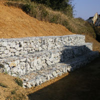 土木工事、フトン篭施工です。